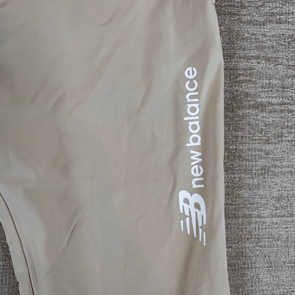 New Balance All Motion Track Pants Men S Tan Beige Ankle Zip Athletic EUC Sporty